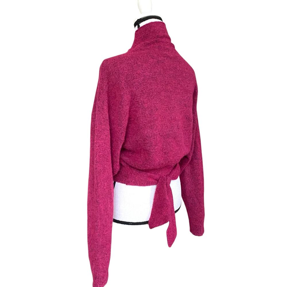 Wilfred Lorin Sweater Funnel Neck Long Dolman Sleeves Sz S Magenta Aritzia